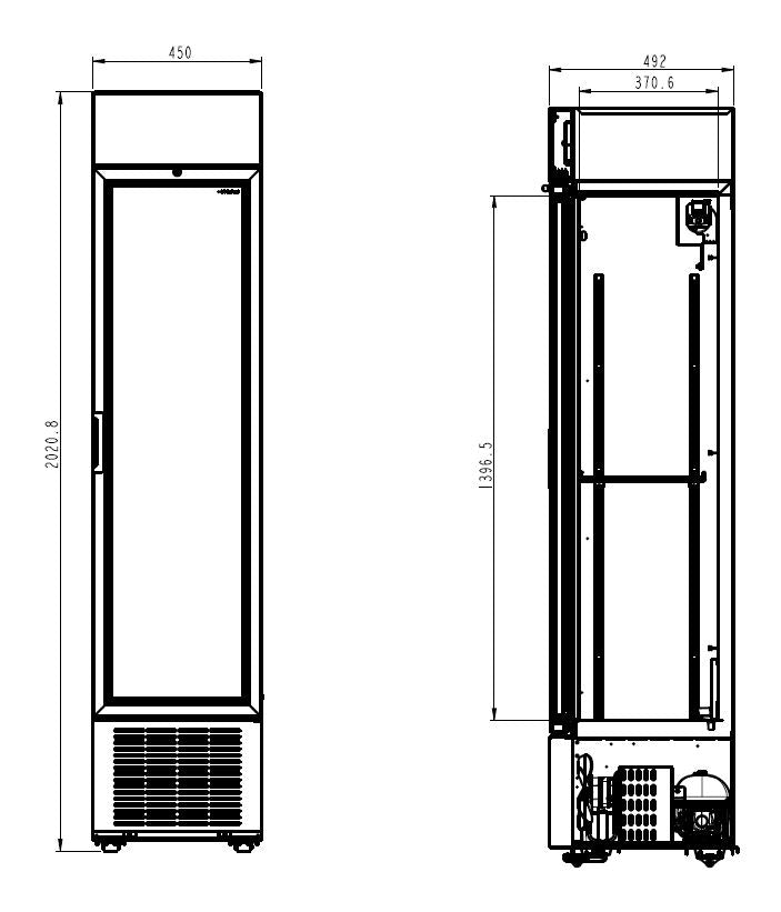 DRANKENKOELKAST 1 GLASDEUR ZWART 232L *TRANSPORT OP AANVRAAG* - aanvullende productfoto 1