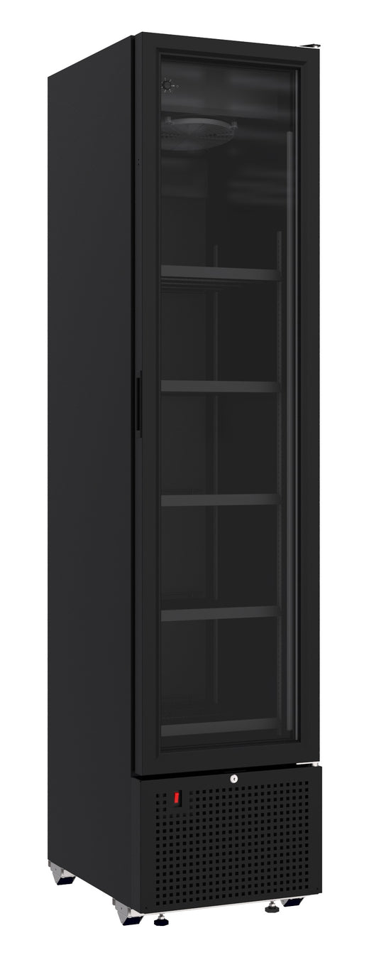 Drankenkoelkast 1 glasdeur zwart 348 l - Combisteel 7464.0210
