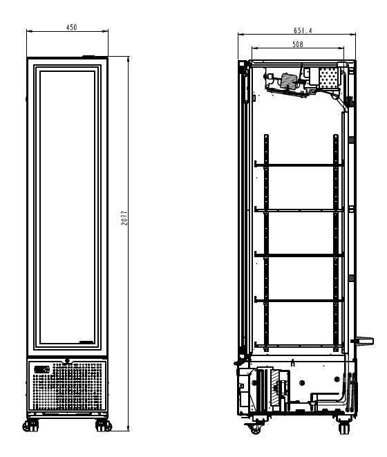 DRANKENKOELKAST 1 GLASDEUR ZWART 348L *TRANSPORT OP AANVRAAG* - aanvullende productfoto 1