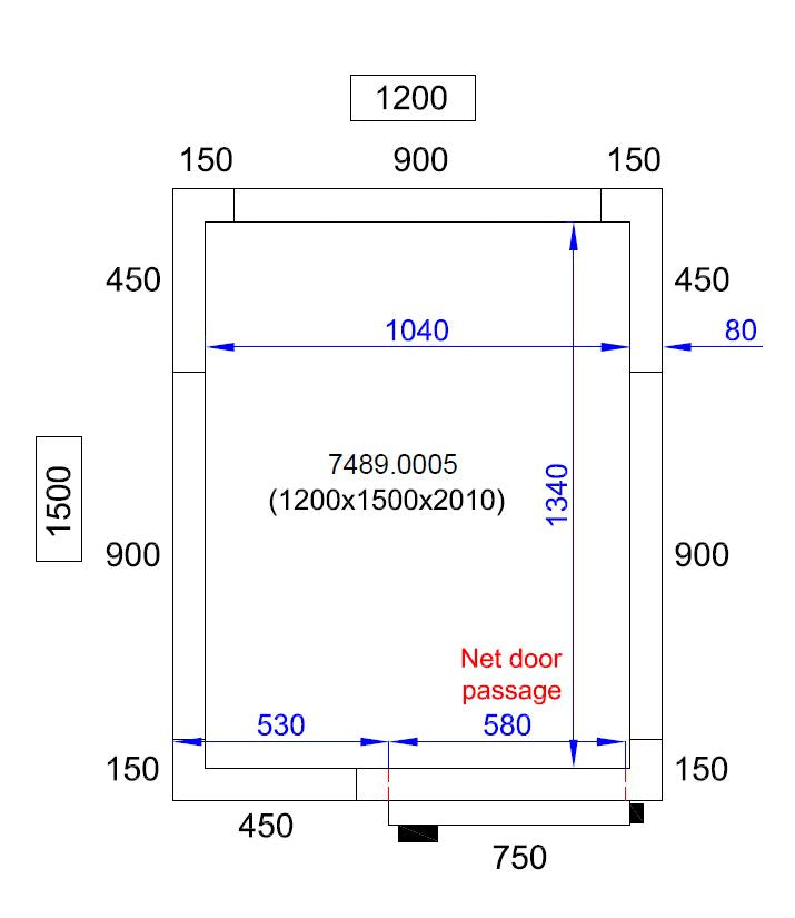 Cold/freezer room 1200X1500X2010 - Combisteel 7489.0005