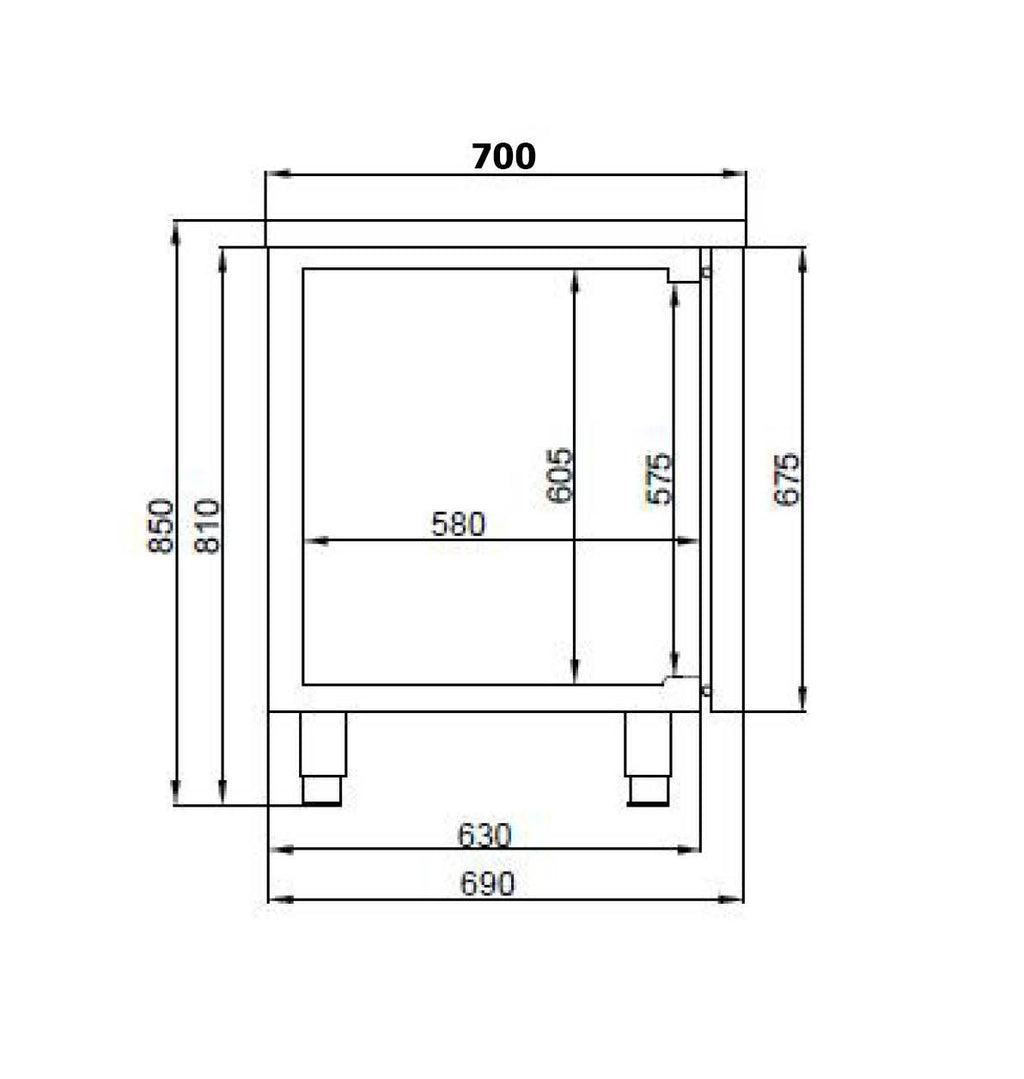 700 KOELWERKBANK 2 DEUREN EXCL. MOTOR - aanvullende productfoto 2