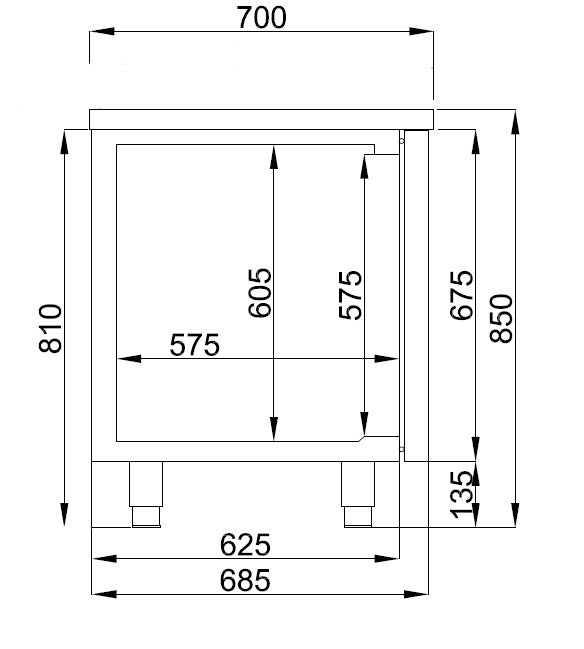 Refrigerated counter 2 doors - 1400x700 mm - Combisteel 7489.5160
