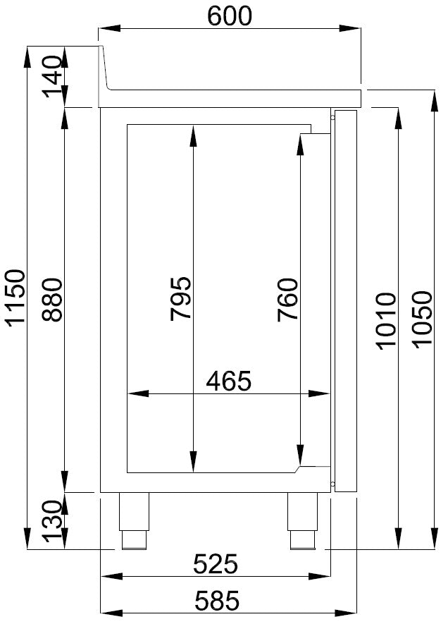 Refrigerated counter 3 doors incl. knock-out drawer for coffee - 2135x600 mm - Combisteel 7489.5265