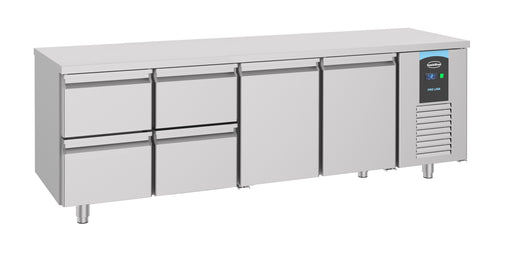 Koelwerkbank 2 deuren 4 laden energy line - 2330x700 mm - Combisteel 7489.5535