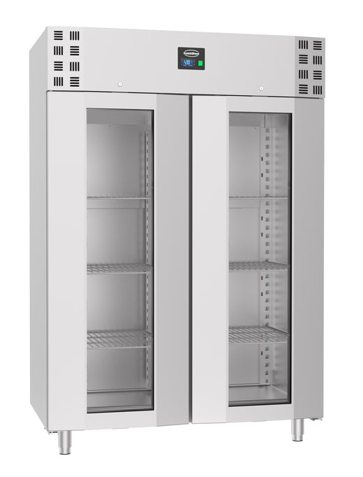 Vrieskast RVS glasdeur mono block 1400 ltr - Combisteel 7489.5035