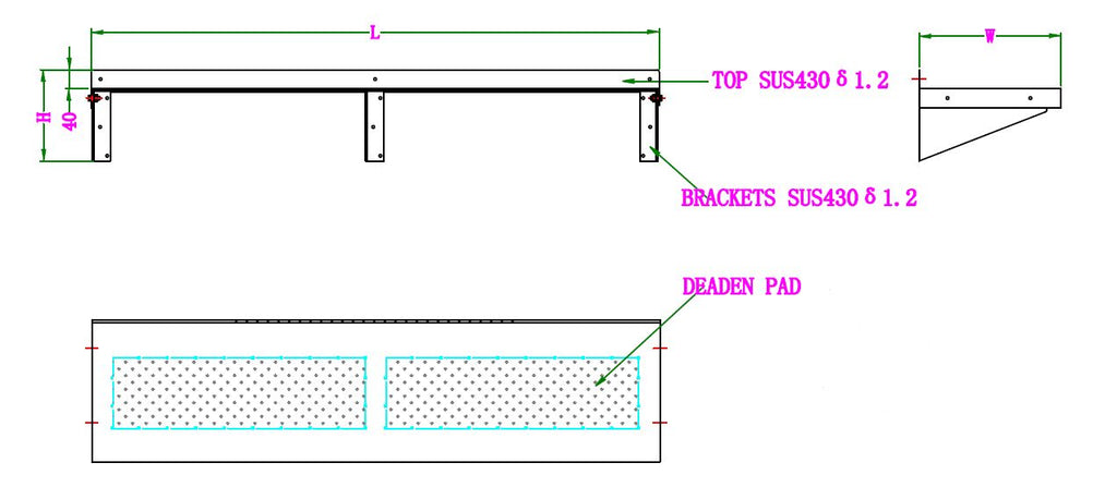 300 RVS WANDSCHAP 1800 INCL. KONSOLES - aanvullende productfoto 1