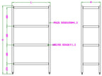 STELLING 4 LEVELS DEMONTABEL 1200 - aanvullende productfoto 1