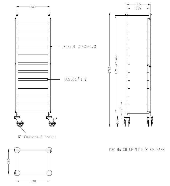 REGAALWAGEN DEMONTABEL 1/1GN - aanvullende productfoto 1