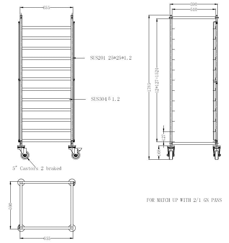 REGAALWAGEN DEMONTABEL 2/1GN - aanvullende productfoto 1