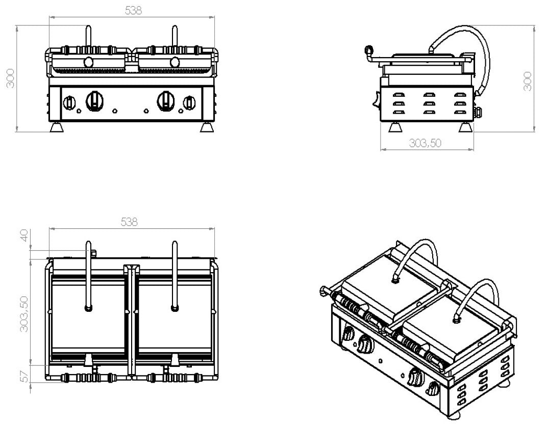 CONTACT GRILL DUBBEL GERIBD - aanvullende productfoto 1