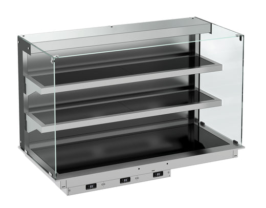 Drop-in wandmodel warmvitrine keramisch recht - zwart 3/1 - Combisteel 7495.0360