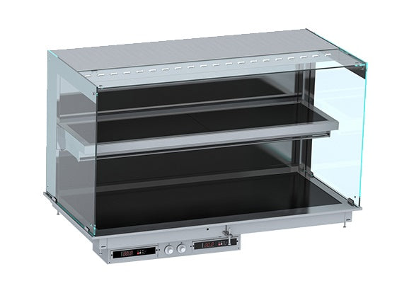 Drop-in wall-mounted heated display case ceramic straight - black 4/1 - Combisteel 7495.0365