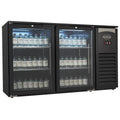 BARKOELER 2 GLASDEUREN ZWART 305L LED - 7503.0005