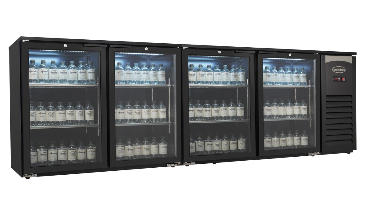 BARKOELER 4 GLASDEUREN ZWART 636L LED - 7503.0015