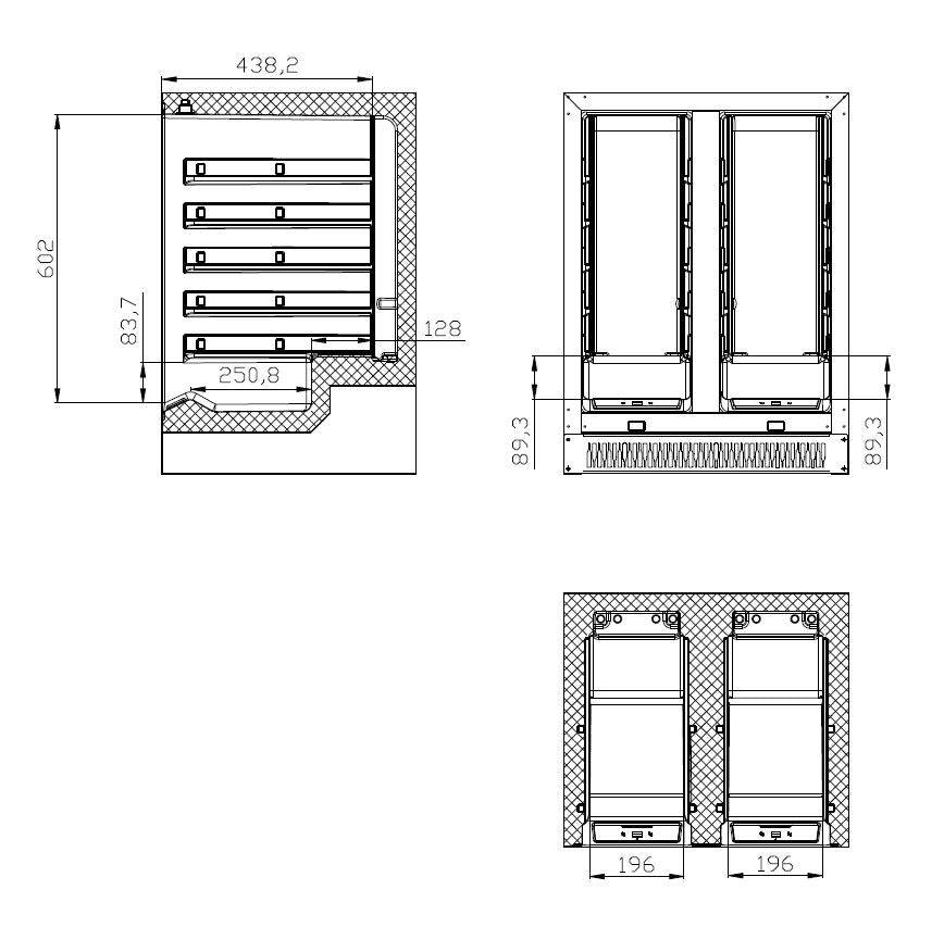 WIJNKOELKAST 2 DEUREN 100L DUAL ZONE - aanvullende productfoto 3