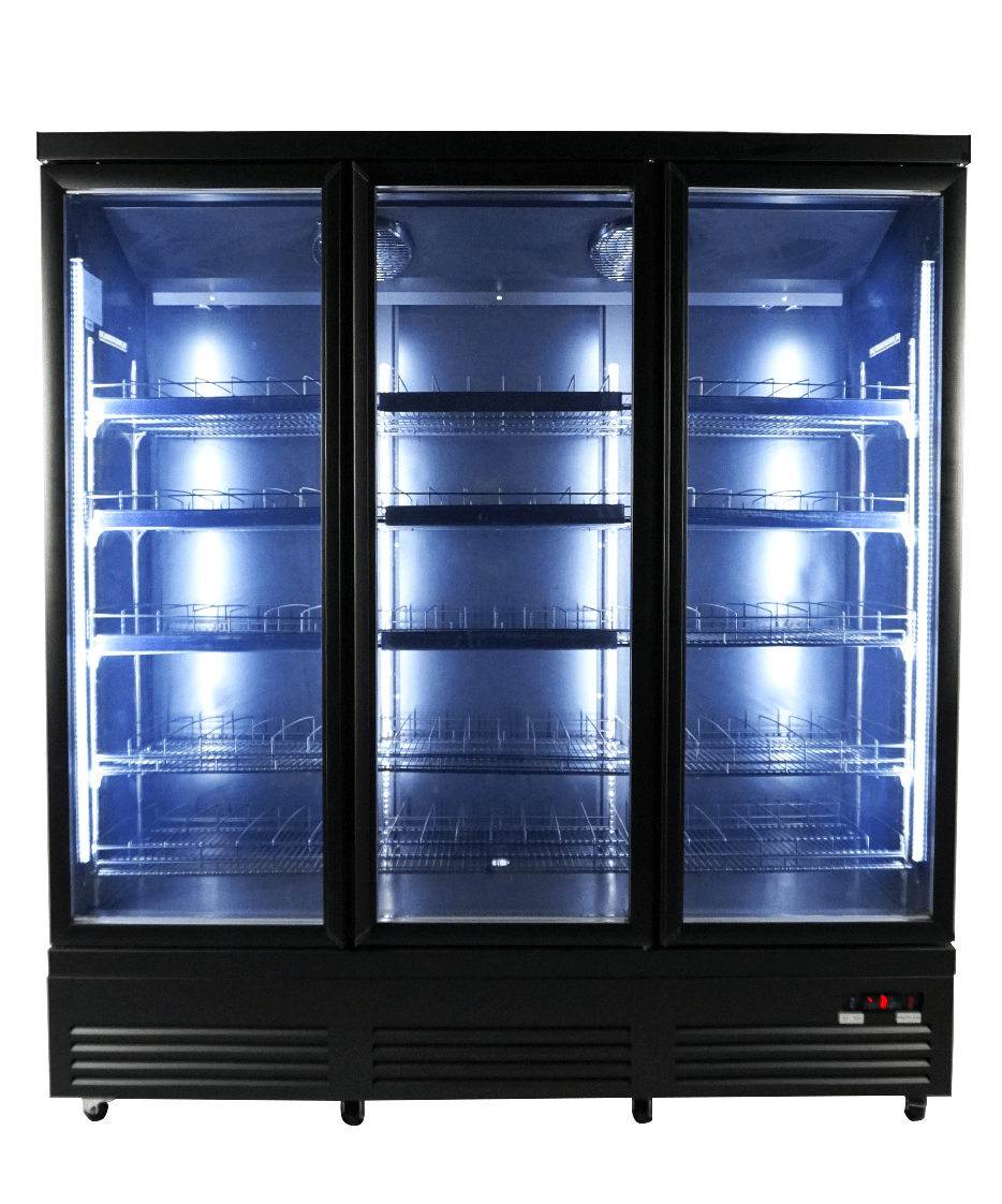 KOELKAST 3 GLASDEUREN ZWART CEB-1600R BL - aanvullende productfoto 1