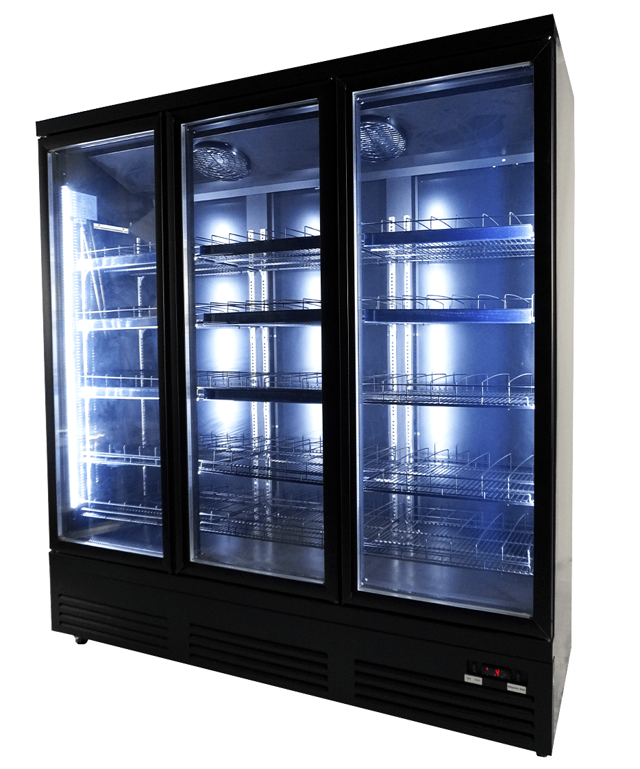 Refrigerator 3 glass doors black CEB-1600R bl - Combisteel 7526.0110