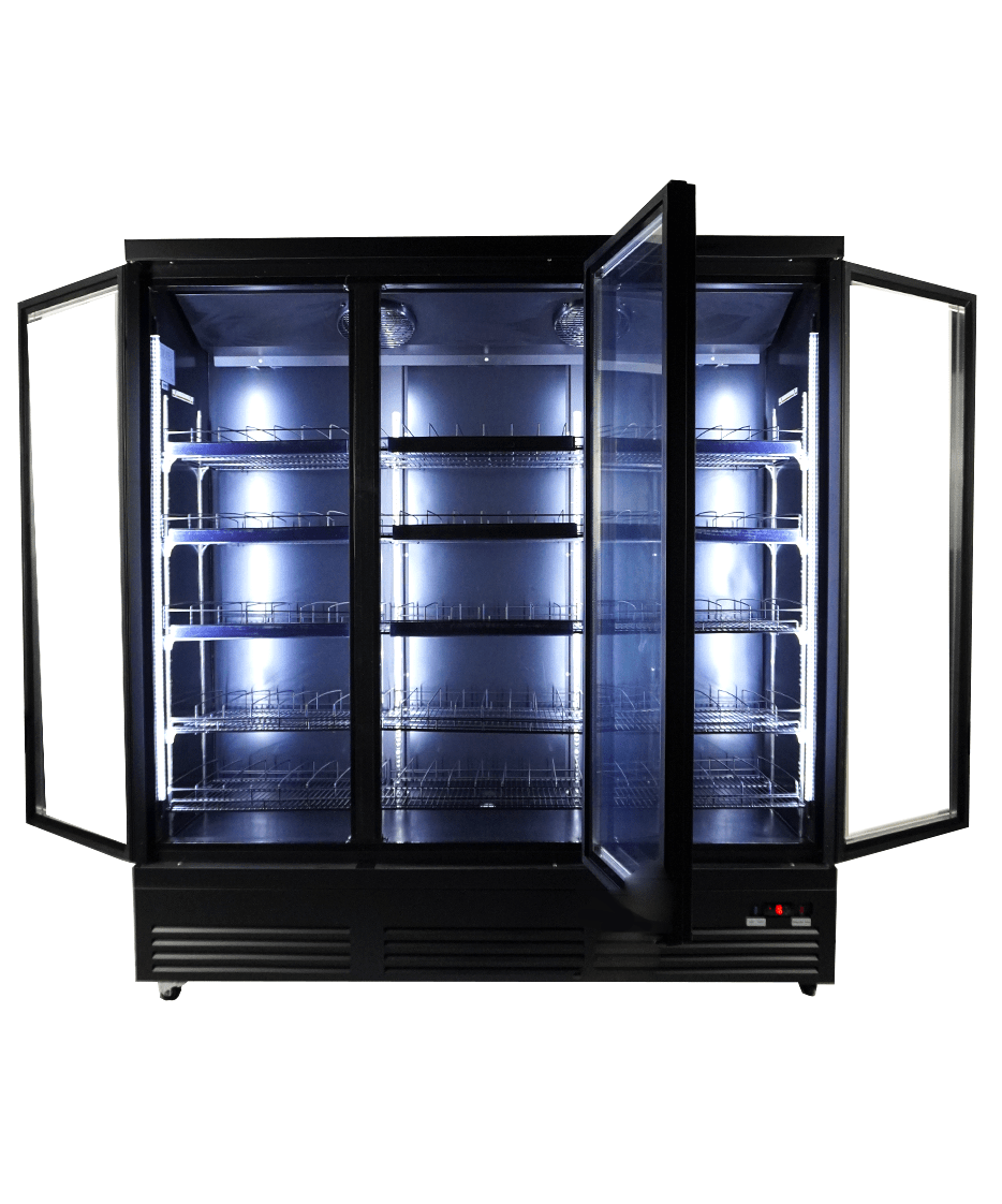 Refrigerator 3 glass doors black CEB-1600R bl - Combisteel 7526.0110