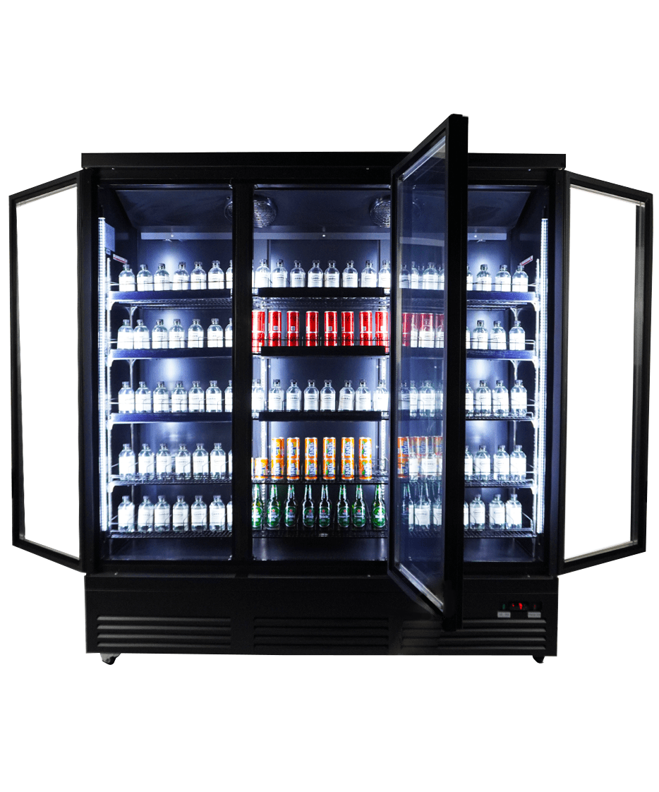KOELKAST 3 GLASDEUREN ZWART CEB-1600R BL - aanvullende productfoto 7