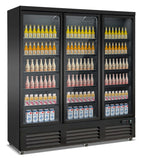 KOELKAST 3 GLASDEUREN ZWART CEB-1600R BL - 7526.0110