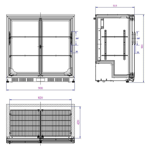 BARKOELER ZWART 2 SCHUIFDEUREN - aanvullende productfoto 1