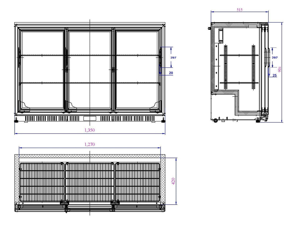 BARKOELER ZWART 3 SCHUIFDEUREN - aanvullende productfoto 1
