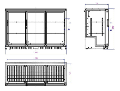 BARKOELER ZWART 3 SCHUIFDEUREN - aanvullende productfoto 1