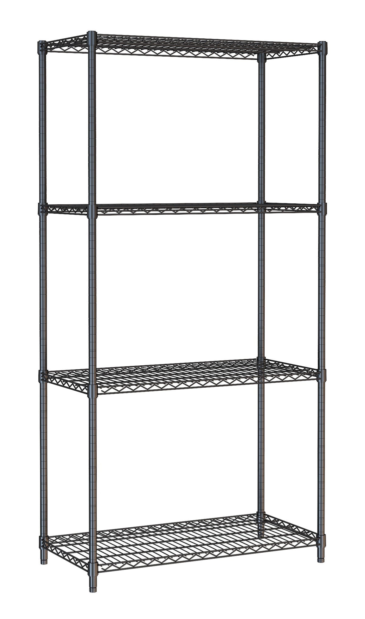 STELLING 4 LEVELS 900 ZWART DEMONTABEL - 7530.0025