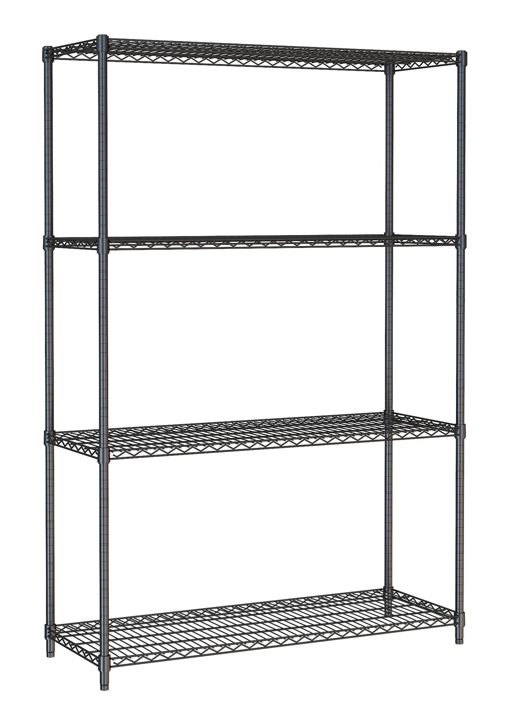 STELLING 4 LEVELS 1200 ZWART DEMONTABEL - 7530.0030