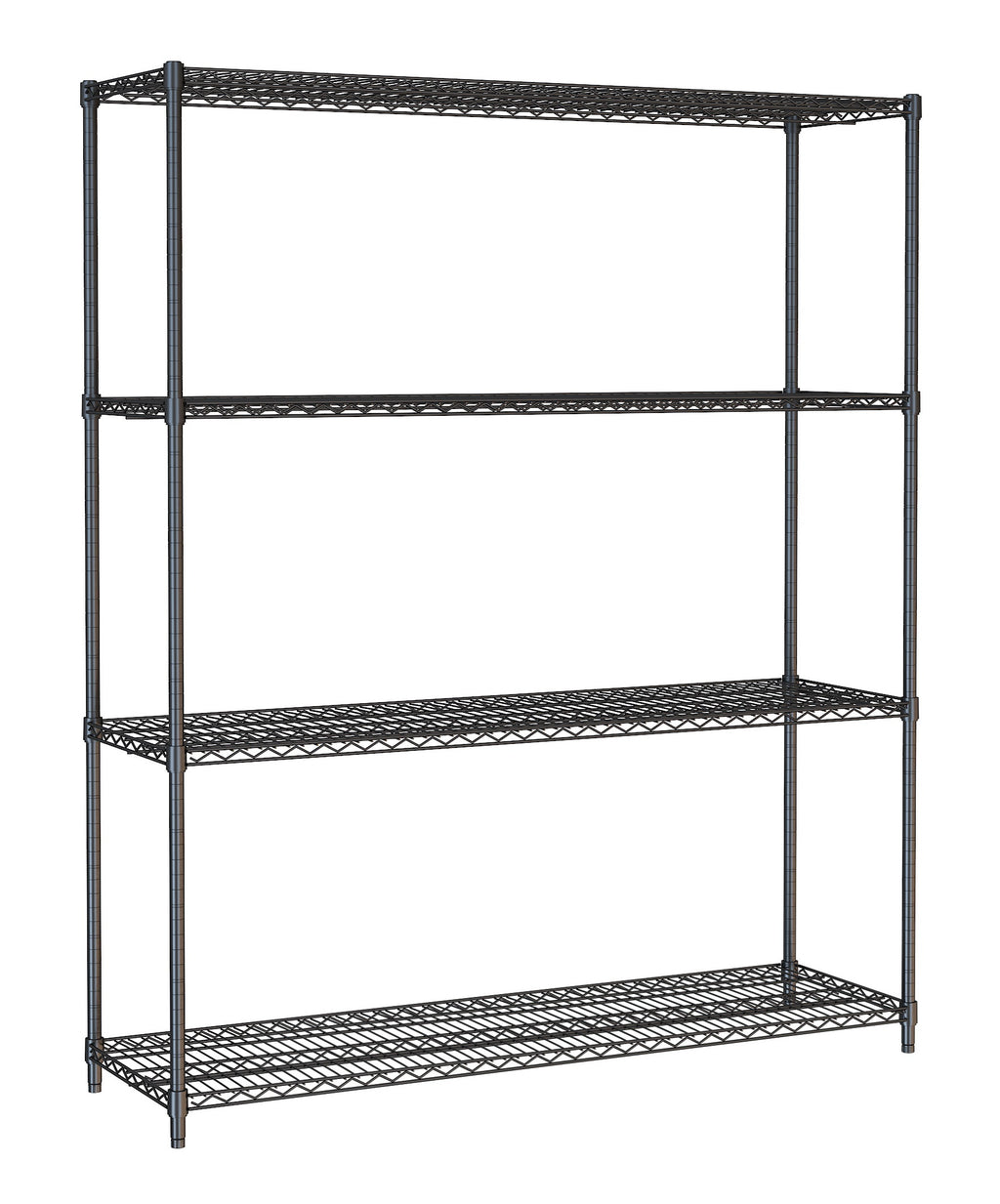 STELLING 4 LEVELS 1500 ZWART DEMONTABEL - 7530.0035