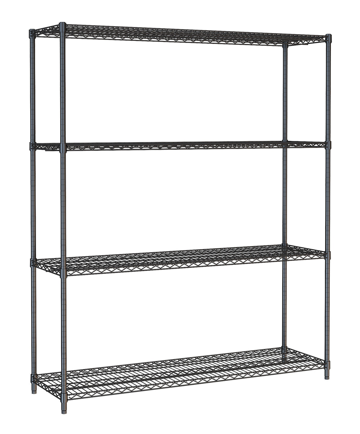 STELLING 4 LEVELS 1500 ZWART DEMONTABEL - 7530.0035