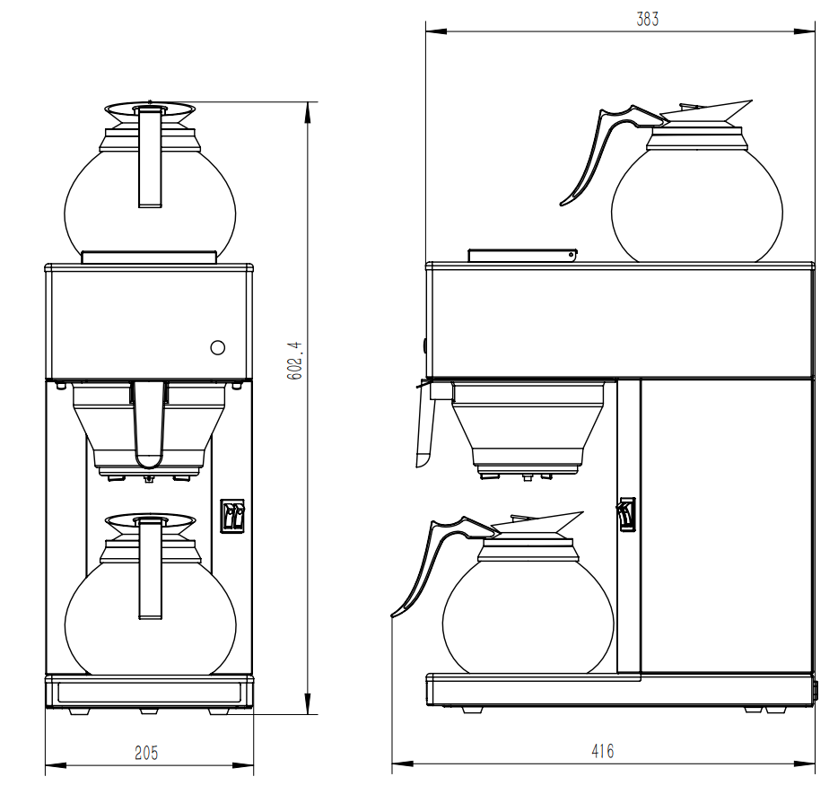KOFFIEMACHINE INCL. 2 GLAZEN KOFFIEKANNEN 1.8L - aanvullende productfoto 9