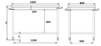 800 WERKTAFEL OPEN ONDERSTEL 1300 - aanvullende productfoto 1