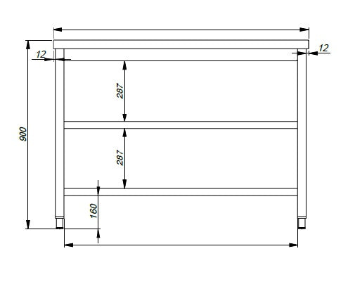 700 WERKTAFEL 2 SCHAPPEN 1700 - aanvullende productfoto 1