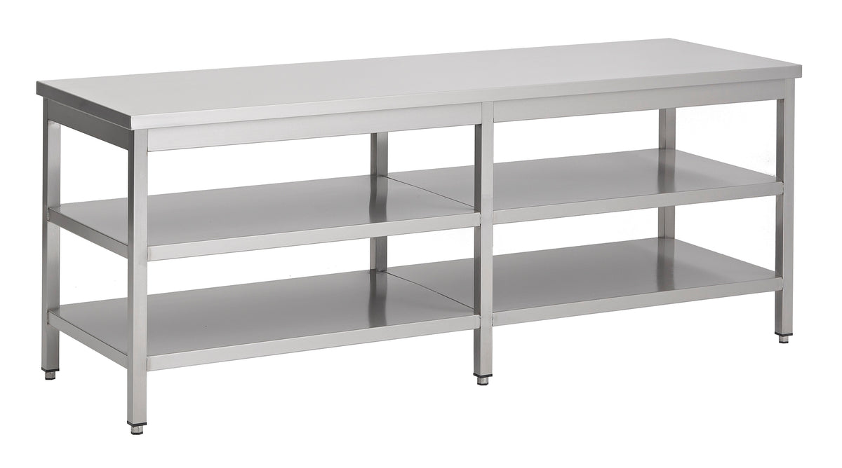 Work table with 2 shelves - 2200x700 mm - Combisteel 7812.0341