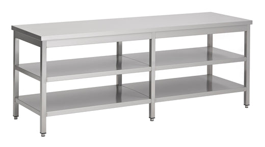Work table with 2 shelves - 2200x700 mm - Combisteel 7812.0341