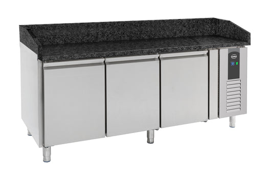 Pizzawerkbank 3 deurs zwart graniet werkblad - Combisteel 7950.0054