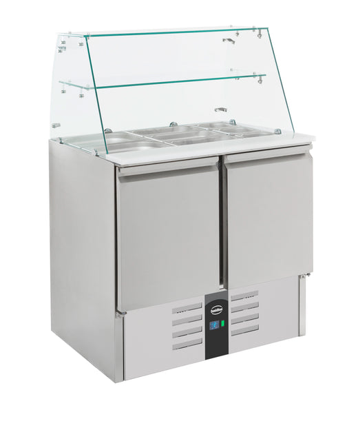 Gekoelde saladette glasopstand 2 drs - Combisteel 7950.0400