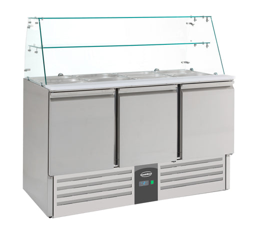 Gekoelde saladette glasopstand 3 drs - Combisteel 7950.0405