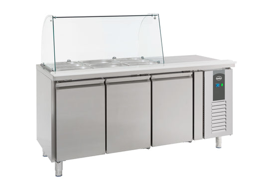 Koelwerkbank glasopstand 3 drs - Combisteel 7950.0415