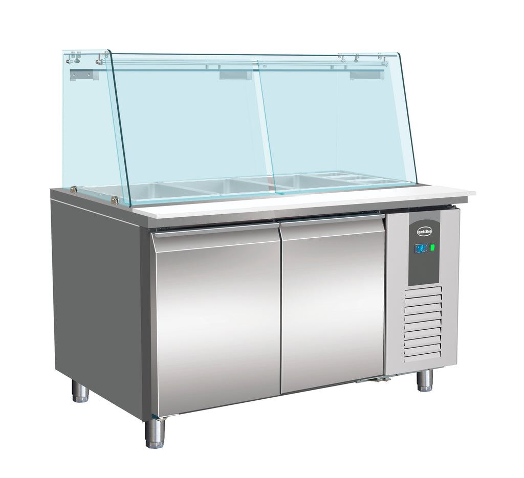 700 KOELWERKBANK GLAS RECHT 2 DEUREN
3X 1/1 + 3X 1/6 GN PAN - 7950.0422