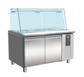 700 KOELWERKBANK GLAS RECHT 2 DEUREN
3X 1/1 + 3X 1/6 GN PAN - 7950.0422