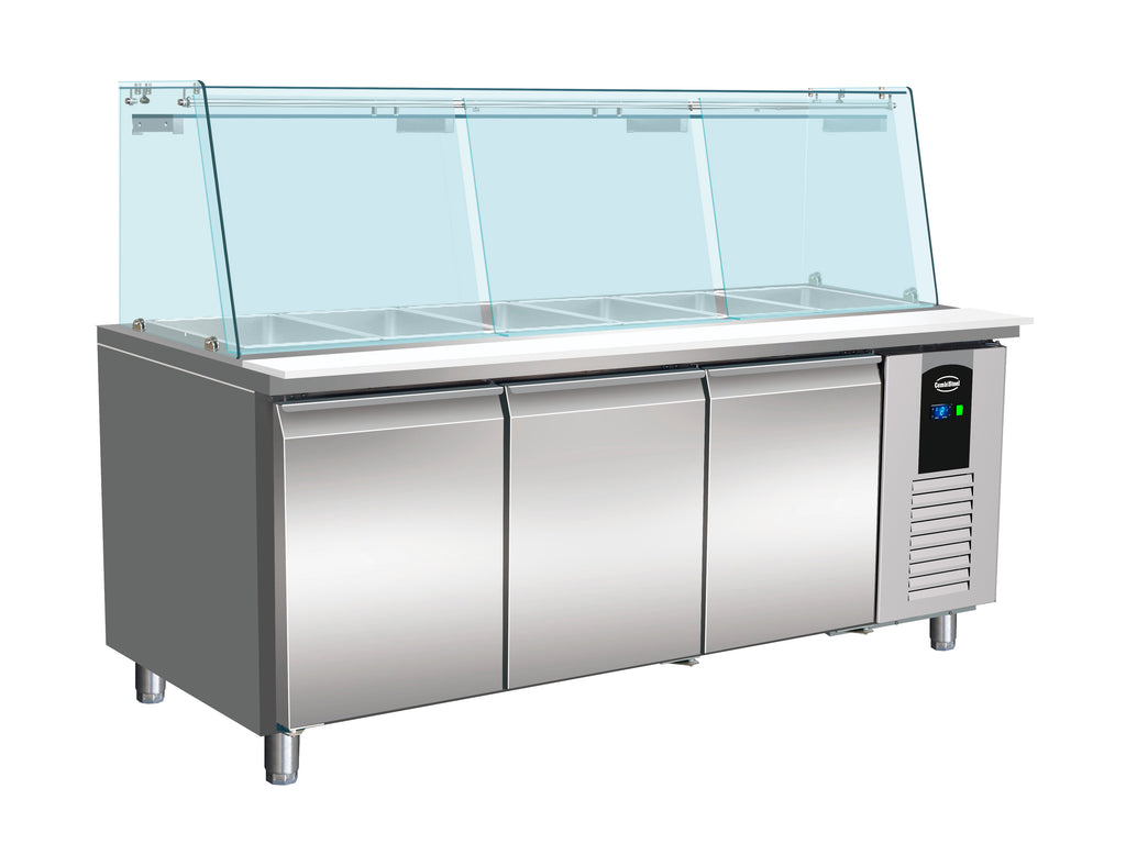 KOELWERKBANK GLAS RECHT 3 DEUREN
5X 1/1 GN PAN - 7950.0425