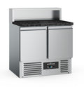 PIZZAWERKBANK 2 DEURS 5x1/6GN PAN ZWART GRANIET WERKBLAD - 7950.5091