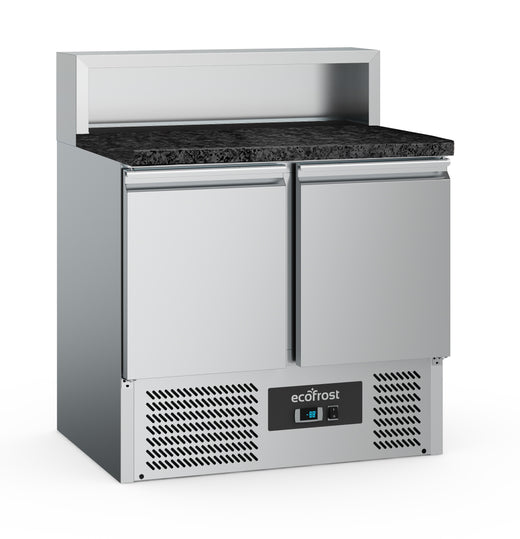 Pizzawerkbank 2 deurs 5x1/6GN pan zwart graniet werkblad - Combisteel 7950.5091