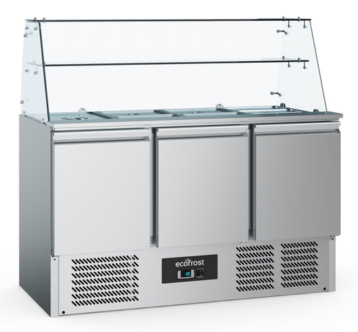 Gekoelde saladette glasopstand 3 drs - Combisteel 7950.5110