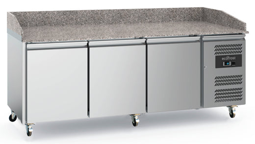 Pizzawerkbank 3 deurs met wielen - Combisteel 7950.5140