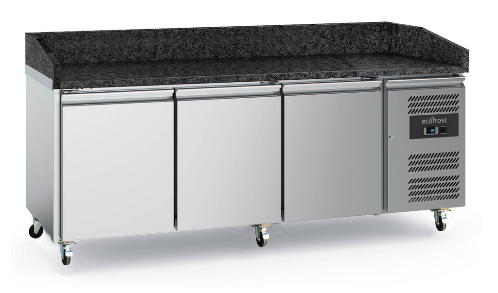 PIZZAWERKBANK 3 DEURS GRANIET
MET WIELEN - 7950.5142