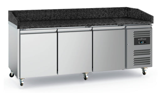 Pizzawerkbank 3 deurs graniet met wielen - Combisteel 7950.5142