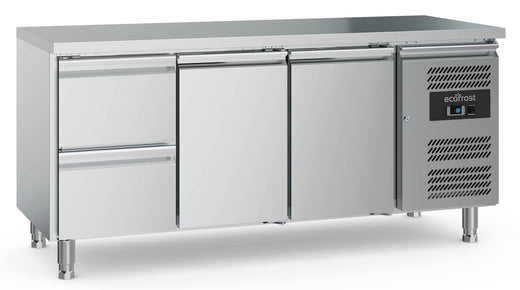 Koelwerkbank 2 deuren 2 laden met verstelbare poten - 1795x700 mm - Combisteel 7950.5160
